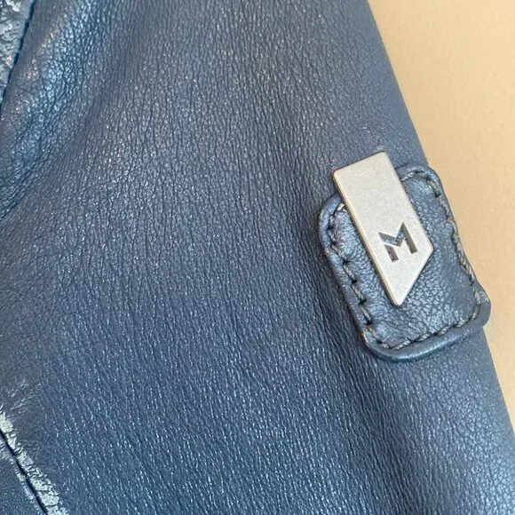 SOLD Mauritius Lamb Leather Moto Jacket Denim Blue - Picture 9 of 16